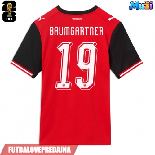 Lacne Muži Futbalové dres Rakúsko Christoph Baumgartner #19 MS 2026 Krátky Rukáv - Domáci